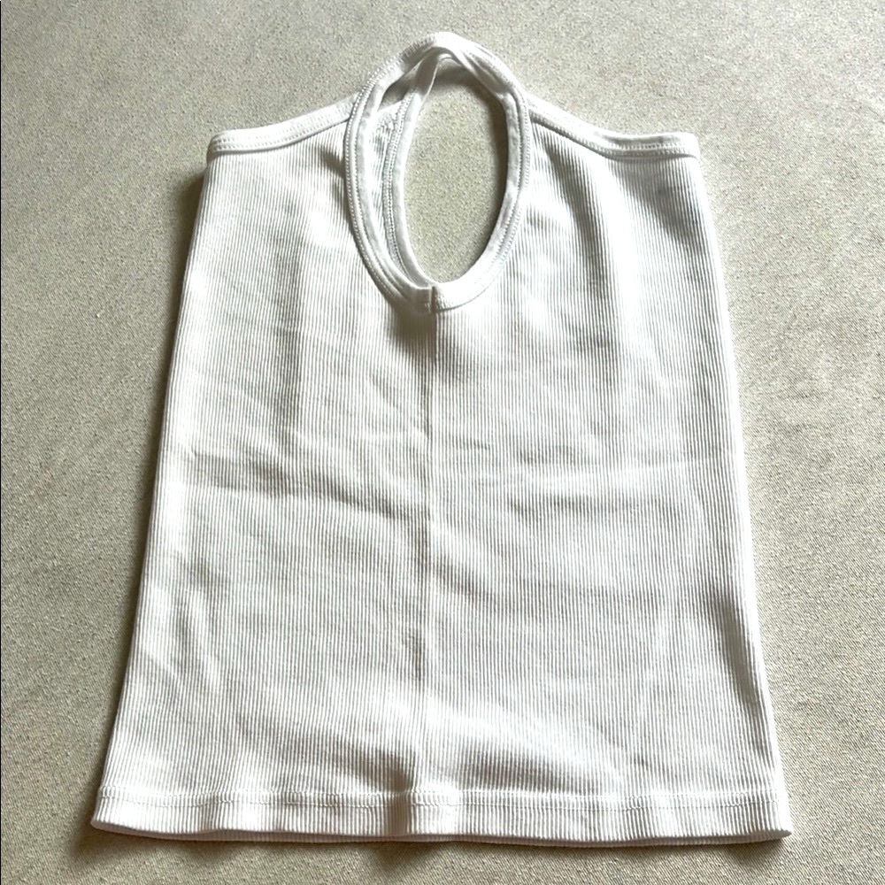 Brandy Melville, White Ribbed Tank Top, 100% cotton, One Size - Picture 10 of 10
